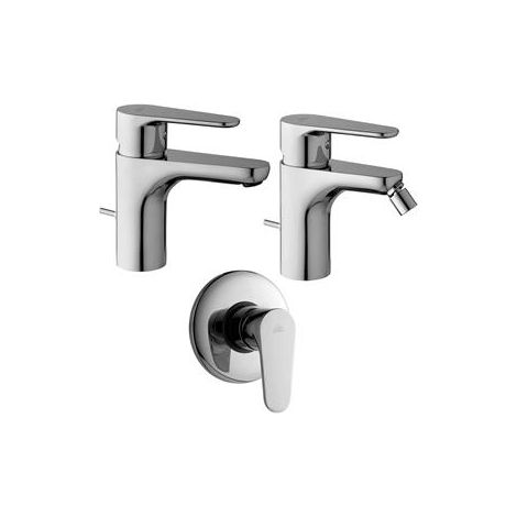 Composizione Green, miscelatori lavabo, bidet e doccia in ottone (1/4)