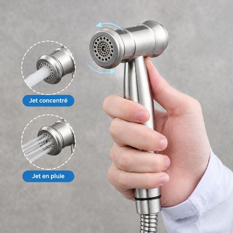 Douchette WC Bidet Pistolet Pulvérisateur Seul en Finition Brossée Inox 14 × 8 × 3 cm 200 g – Livraison gratuite (1/5)