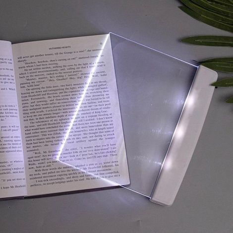 Lampe de lecture à panneau transparent - Lampe de lecture LED transparente - Lampe de table à panneau transparent - Lampe de lecture sans fil - Blanche (1/5)
