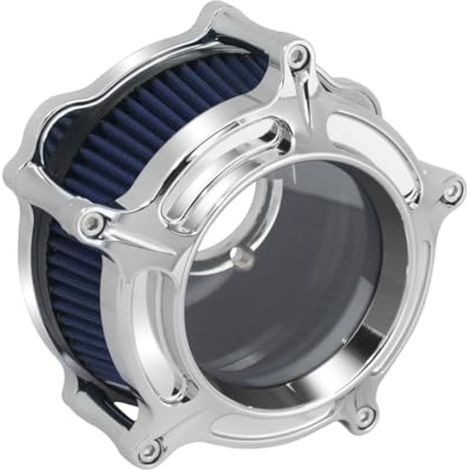 Kit de rechange pour filtre à air pour Harley Sportster XL 883 1200 2004-2022 (boîtier chromé élément filtrant bleu) (1/5)