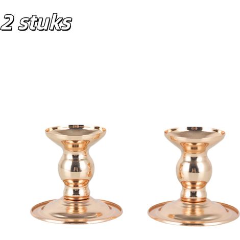 Ensemble de deux chandeliers - Pied en métal - Design vintage européen - Idéal pour les mariages, les fêtes et les anniversaires - À poser sur une table ou une cheminée - Bougies non incluses - Finiti (1/5)