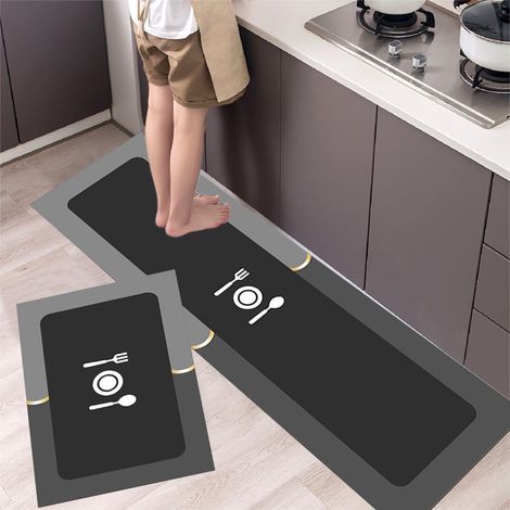Tapis Anti-Fatigue - 40 x 60 cm - Mousse Ergonomique Non-Dérapante - Imperméable - Pour Cuisine Bureau Buanderie Évier - 1 Pièce (1/5)