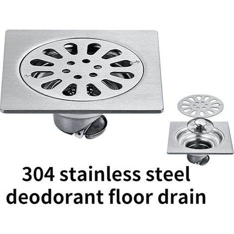 (304 deodorant 2mm)Shower Drain Thick Stainless Steel Floor Drain Ordinary Bathroom Toilet Kitchen Balcony Dedicated To prevent odor BaIDaiMoDeng (1/4)