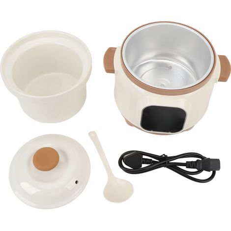 Marmite électrique en céramique 1,8 L, entièrement automatique, réservation 24 h, 235 W, mijoteuse multifonction pour cuisine, prise UE (1/5)