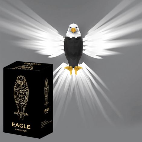 Condor Wandleuchte mit Fernbedienung, magnetischem, adlerförmigem LED-Licht, USB-aufladbar und batteriebetrieben für die Innenbeleuchtung.