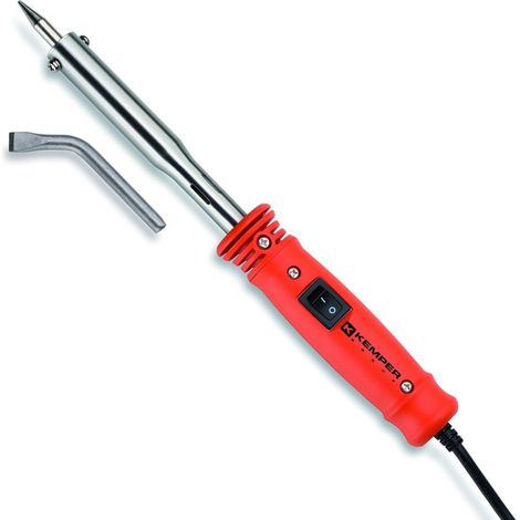 Kemper – Fer à souder électrique 100W – 230V – 2 pannes en cuivre 7,8 mm (droite et coudée) – Pour travaux en continu
