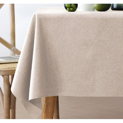 Mantel, 120 x 120 cm, Algodón y lino, Mantel lavable, Hule, Azul oscuro, Repelente a la suciedad, Impermeable, Cuadrado, jardín, fiestas (1/5)