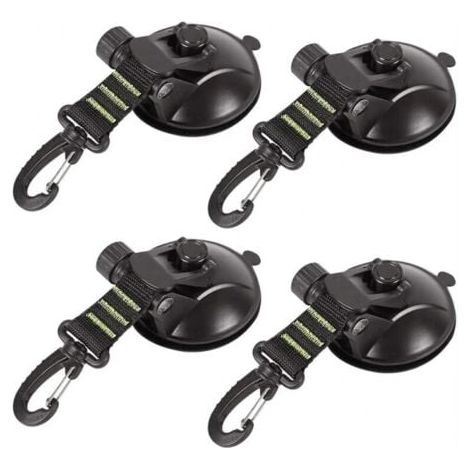 Paquet de 4 ventouses d'ancrage avec fixation à ventouse pour voiture, camping, bâche, tente Fixation à ventouse multifonctionnelle pour utilisation comme auvent latéral de voiture (1/4)