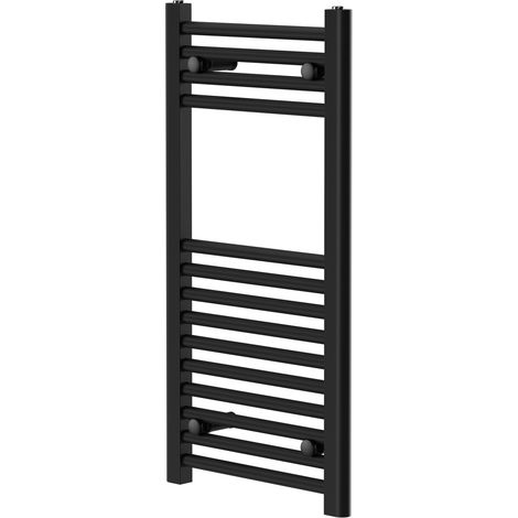 Pizarro Matt Black 800mm x 400mm Straight Heated Towel Rail (1/5)