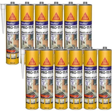 Sika – Lot de 12 cartouches mastic colle 300 ml blanc – Mastic de fixation pour béton armé – Application facile en chantier humide