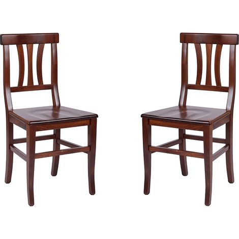 Sedia in legno da cucina LAURA con seduta massello Noce SET da 2 (1/5)