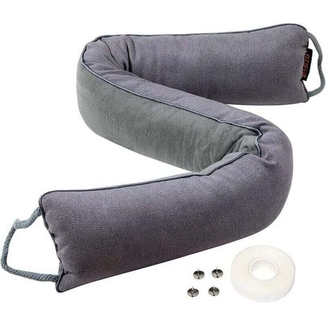 Butée de porte grise, isolante contre le froid, 93 cm, bas de porte isolant thermique, contre le froid et le bruit, joint de porte en tissu (1/4)