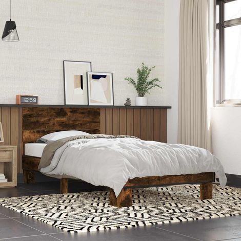 vidaXL Struttura letto con testata Rovere Fumo 80 x 200 cm (1/5)
