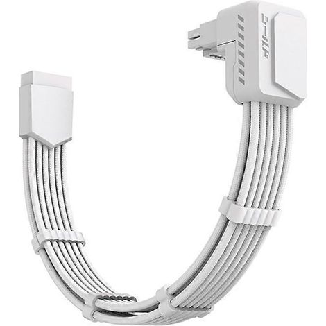 600-W-GPU-Stromverlängerungskabel (12+4 Pins), 90°-Winkeladapter (16 Pins) für 40/50-Zoll-Grafikkarten, Standardweiß (1/5)