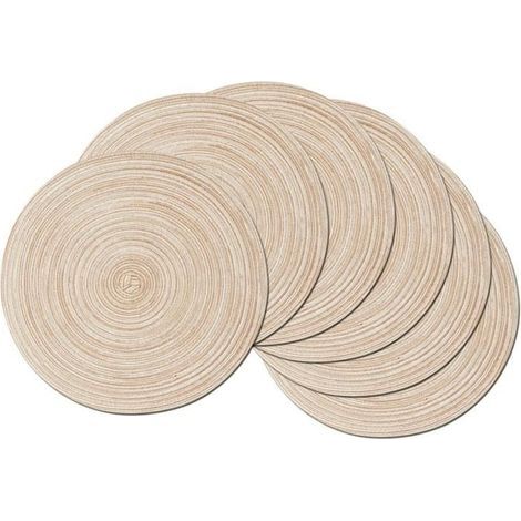 Table Set - 6-Piece Round - Washable - Heat Resistant - Non-Slip