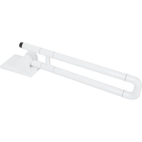 Weiße WC-Armlehne aus Edelstahl, barrierefreier Haltegriff, Zubehör für Badezimmer (1/5)