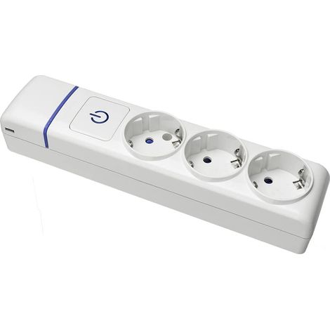 Multiprise 3 Prises T/TL 10/16A, idéale pour la Maison ou Le Bureau, Interrupteur Lumineux pour Plus de sécurité et de contrôle, modèle 8003PIL.