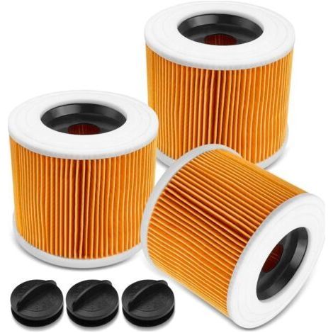 Lot de 3 Filtre à Aspirateur pour Karcher WD Series WD2 WD3 WD3P A2004 MV2 MV3 Filtres à Cartouche, Filtre de Rechange pour Kärcher Aspirateurs Humides et Secs 6.414-552.0/64145520 (1/5)