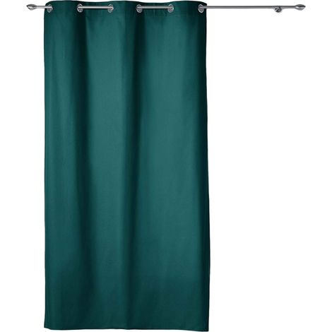Rideau a oeillets en coton uni 140 x 240 cm Emeraude