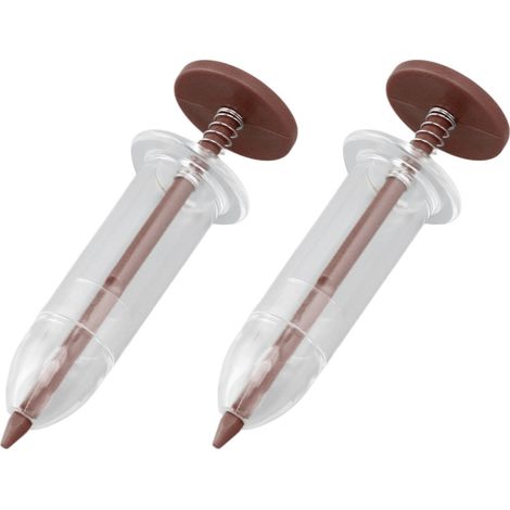 Lot de 2 mini semoir à graines petit distributeur réglable manuel planteur semis outil de jardinage marron (1/5)