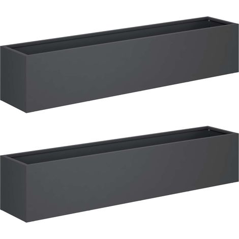Cache-pot de jardin 2 pc Anthracite 100 x 20 x 20 cm vidaXL