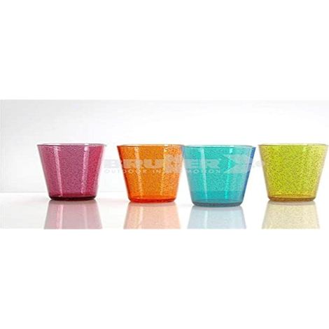 Lot de 4 verres empilables pour camping-car, camping et bateau, 30 Cl, couleurs assorties, verres anti-rupture, M (60% acrylique/40% PS)
