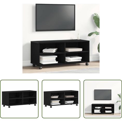 Meuble tv bois d'ingénierie - Meuble TV Noir 90 x 35 x 40,5 cm Bois d'ingénierie (1/5)