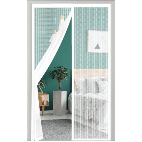 Moustiquaire Porte Fenêtre 80x210 cm Sans Perçage Anti Insectes Maille Résistante Installation Facile Protection Durable (1/3)