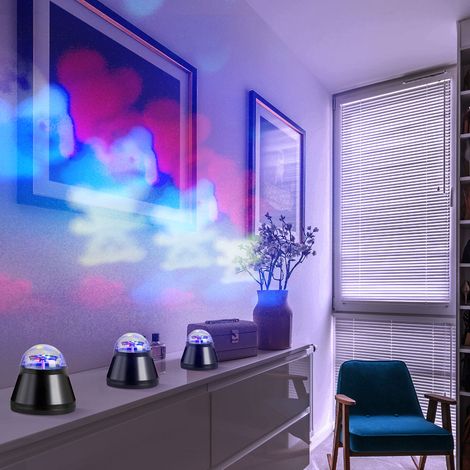 Lampe de table, lampe de salon, lampe décorative avec ours, lampe colorée pour enfants, lumière de projection, noir, LED 4W, DxH 10x10,5 cm, lot de 3