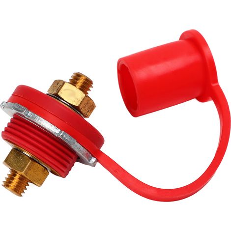 Connecteur de borne de batterie 250A, cosse en laiton robuste 3/8in, pour auto, camping-car, bateau, rouge (1/5)