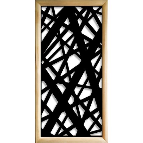 DIAGONAL LARGE - Modules décoratifs en bois et PVC - Dimension : 73x148 cm - Couleur : noir