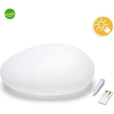 Sasso luminoso a ricarica solare rgb Velamp 40x30x15cm ip66 (1/5)