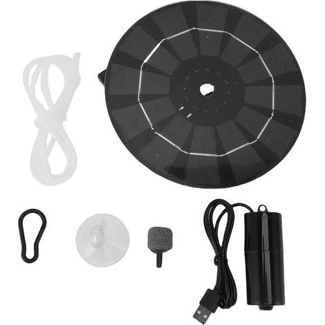 10W Round Monocrystalline Silicon Solar Pond Oxygenator USB Aquarium Oxygen Pump Fish Tank Aerator for Outdoor Swimming Pool (1/5)