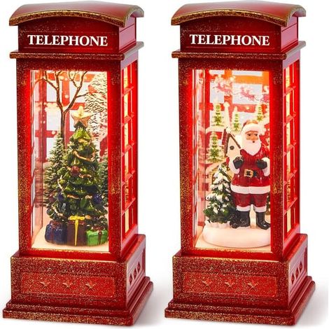 Lot de 2 lanternes LED de Noël Père Noël Sapin de Noël (1/5)