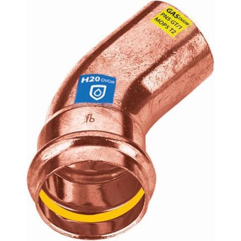 Raccord combiné coude 45° F/M 22 mm contour V