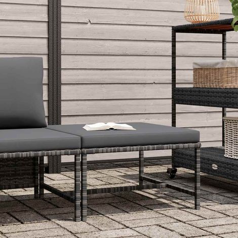 Maison Exclusive - Modular-Fußhocker mit Kissen Grau Poly Rattan
