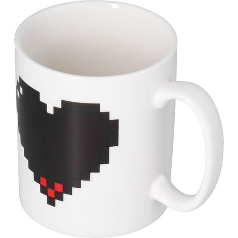 Tasse en céramique à motif cœur, thermosensible et changeant de couleur, idéale pour la maison, le bureau, le restaurant ou le bar. (1/5)