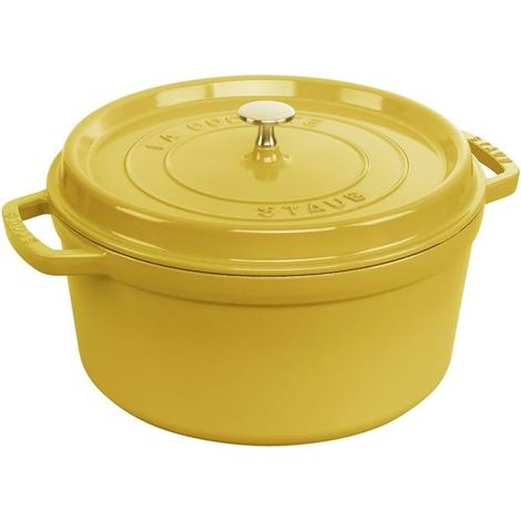 STAUB 1029060 La Cocotte Casseruola in ghisa smaltata 24 cm 3.7 L tutti i fuochi inclusa induzione colore Limone