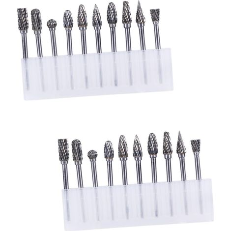 Set di 20 frese rotanti in carburo di tungsteno, utensili di precisione per lucidare, sbavare metalli e materiali non metallici, accessori multiuso per (1/5)
