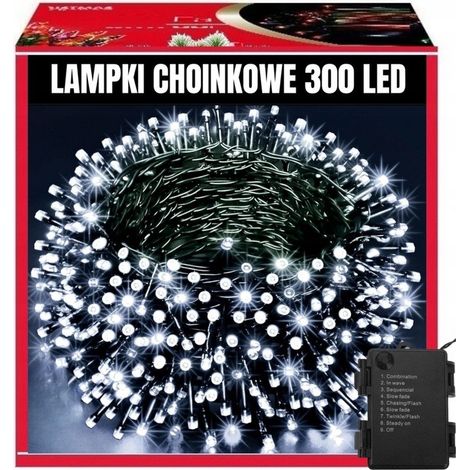 Extralink lampki choinkowe światełka 300led zewnętrzne wewnętrzne białe zimne 21,7m (1/5)
