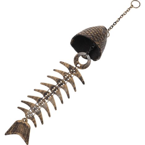 Windspiel mit Metall mit Fischskelett Design Vintage Glocke