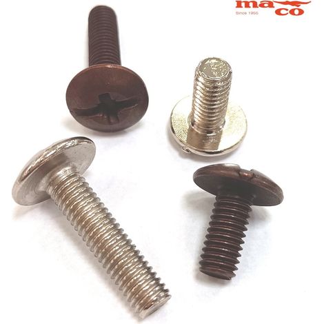 VITE PER GIUNZIONE MOBILE DIAMETRO 6 MM CON TESTA LARGA  LUNGHEZZA 13 mm - COLORE BRONZATO