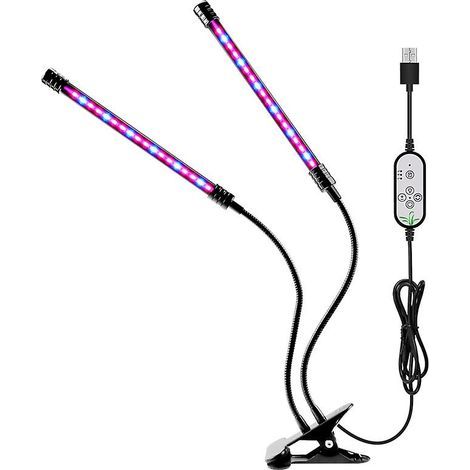 Lampe horticole LED 30 W, 80 LED, spectre complet, 4 têtes, avec minuterie, idéale pour le jardinage et les bonsaïs. (1/5)