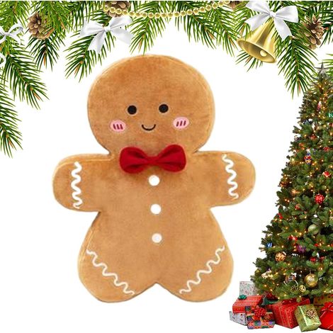 Peluche Bonhomme en Pain d'Épice,Peluche Noël Coussins Décoratifs 36cm (1/5)