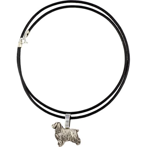 Halskette mit englischem Cocker Spaniel-Anhänger, silberplattiert, ein dezentes Schmuckstück von Art-Dog – perfekt für Hundeliebhaber. (1/5)