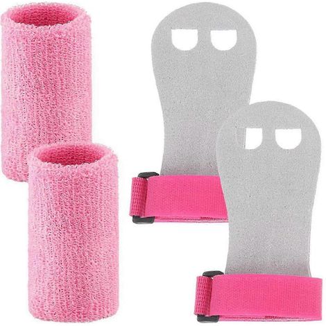 Gants de gymnastique pour enfants confortables et offrant un bon maintien des poignets pour jeunes gymnastes - Taille M - Rose (1/4)