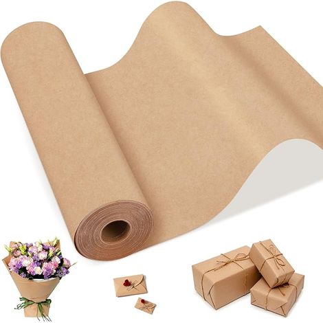 Papier kraft, naturellement recyclable, rouleau 30cm x 20m, 80g / ㎡ Ripstop, papier d'emballage cadeau, pour combler les vides et la fabrication de colis enveloppants (1/5)