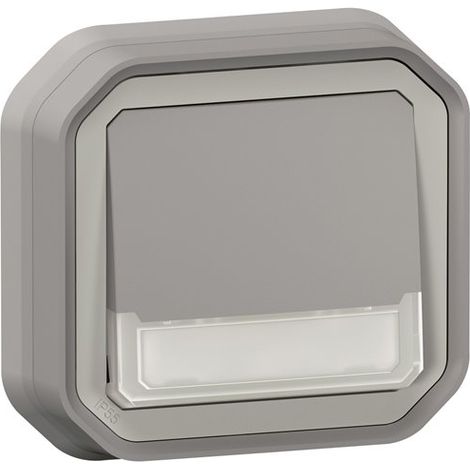 Legrand 069824L Pulsador NO-NF luz titular de la etiqueta con indicador a prueba de agua Plexo 10A IP55 IK08 (1/4)