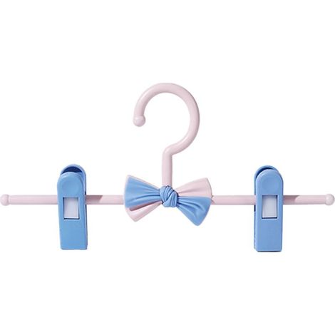 Porte-pantalons enfant anti-dérapant en plastique sans couture, extensible et réglable, bleu (1/5)