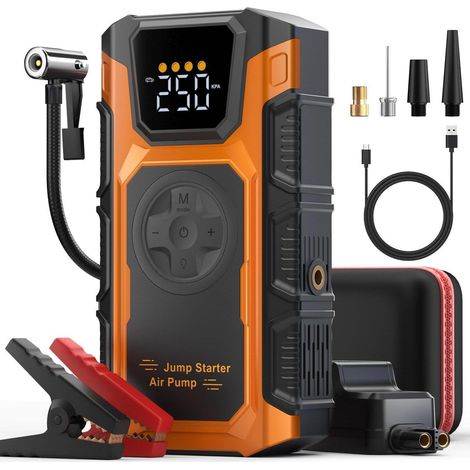Starthilfe Powerbank 6000A mit Kompressor 150PSI, 12V Auto Jump Starter (1/5)